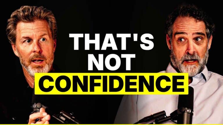 Two men with microphones against a black background, white text reading THAT'S NOT above a bright yellow CONFIDENCE banner.
