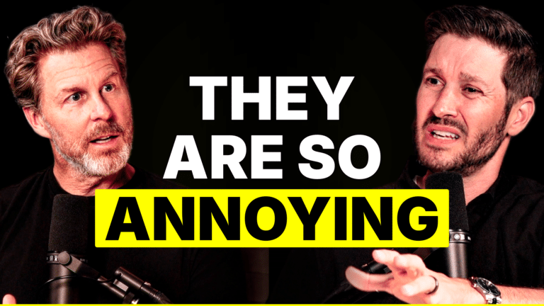 Two men with microphones flank bold white text reading 'THEY ARE SO', with a bright yellow banner saying 'ANNOYING' across the bottom.